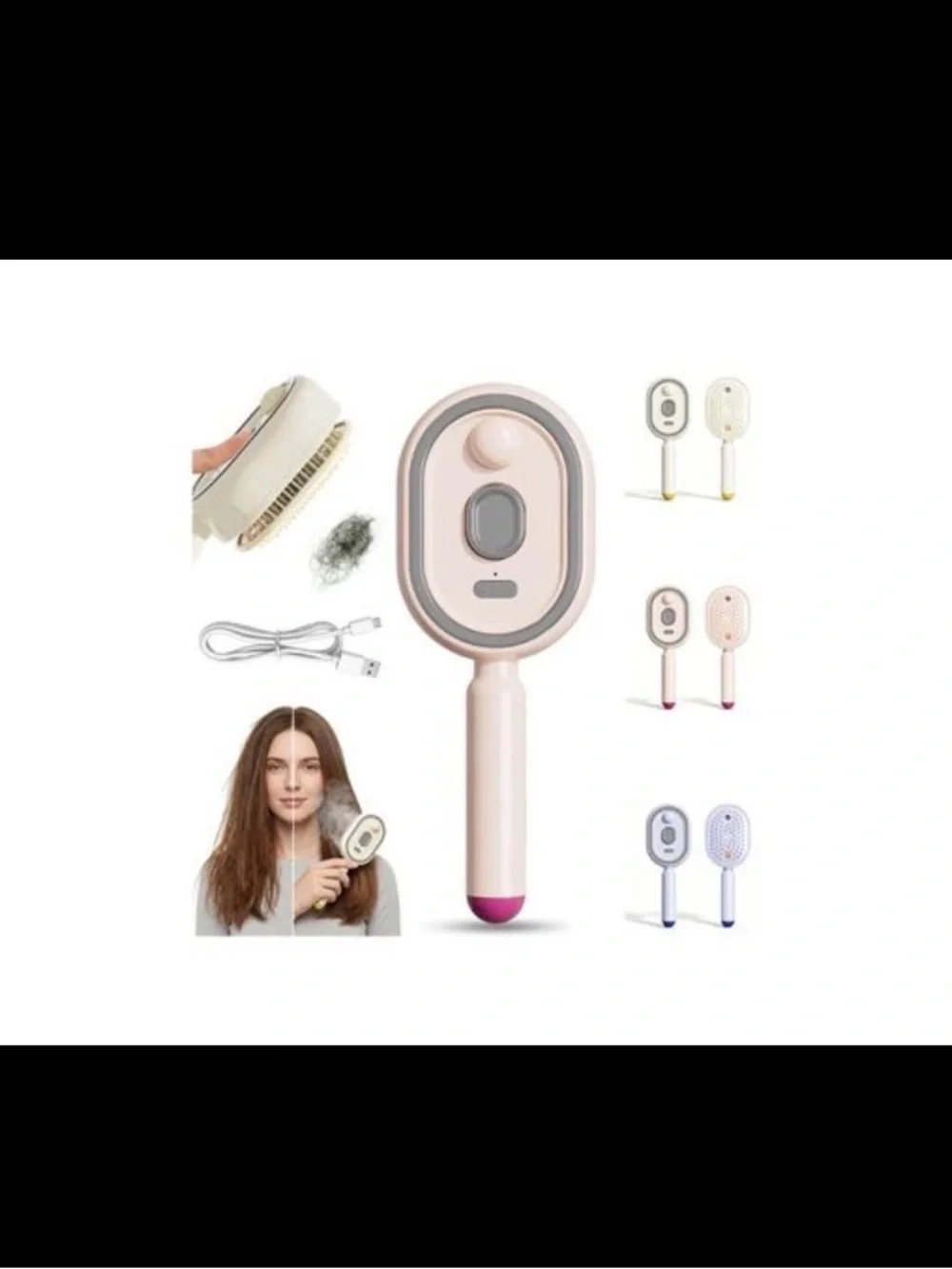 Electric Spray Retractable Air Cushion Comb - White